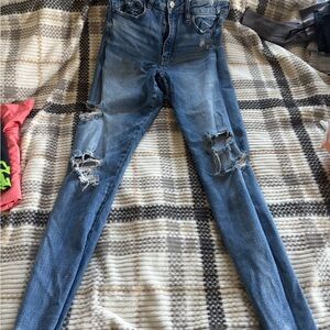 American Eagle Outfitters Ripped Blue Skinny Jeans
